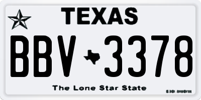 TX license plate BBV3378