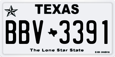 TX license plate BBV3391