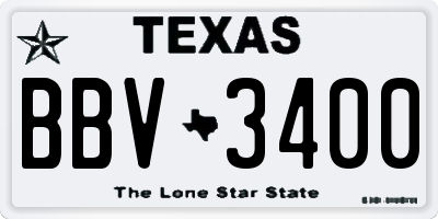 TX license plate BBV3400