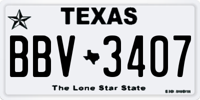 TX license plate BBV3407