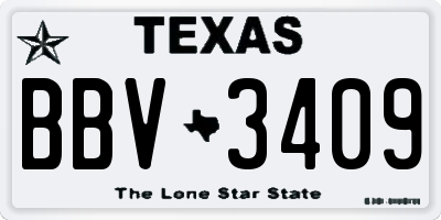 TX license plate BBV3409