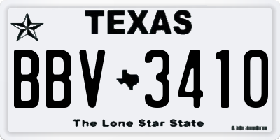 TX license plate BBV3410