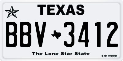 TX license plate BBV3412