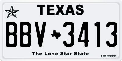 TX license plate BBV3413