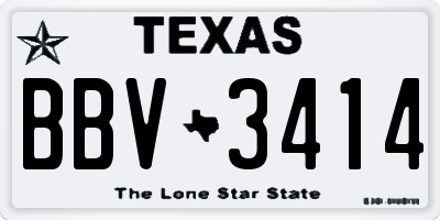 TX license plate BBV3414
