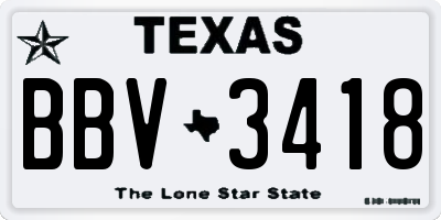 TX license plate BBV3418