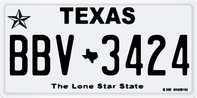 TX license plate BBV3424