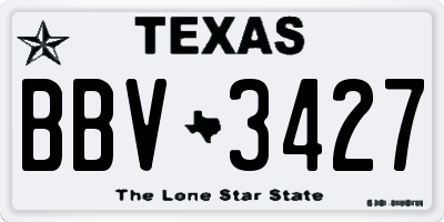 TX license plate BBV3427