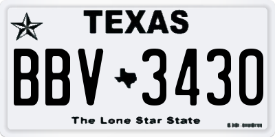 TX license plate BBV3430