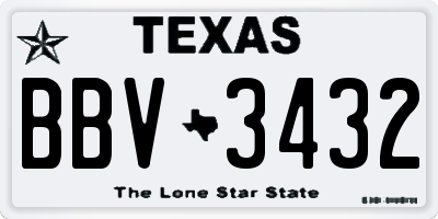 TX license plate BBV3432