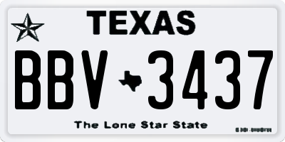 TX license plate BBV3437