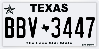 TX license plate BBV3447
