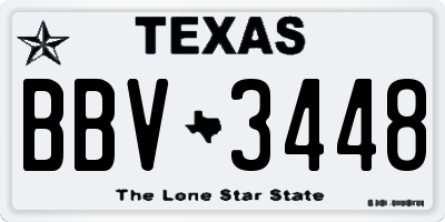 TX license plate BBV3448