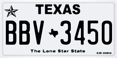 TX license plate BBV3450