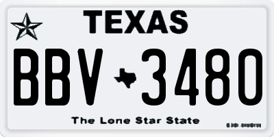 TX license plate BBV3480