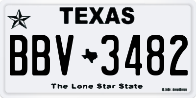 TX license plate BBV3482