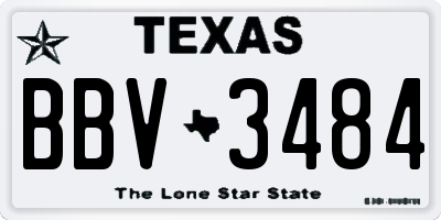 TX license plate BBV3484