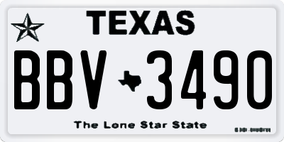 TX license plate BBV3490