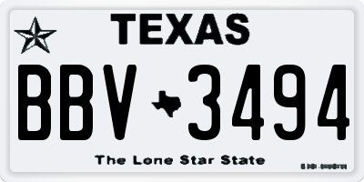 TX license plate BBV3494