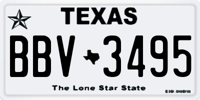 TX license plate BBV3495