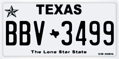 TX license plate BBV3499