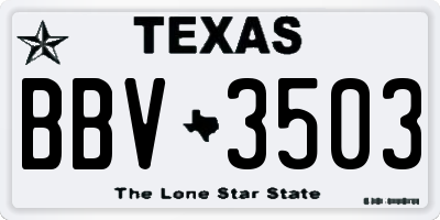 TX license plate BBV3503