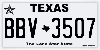 TX license plate BBV3507