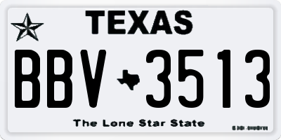 TX license plate BBV3513