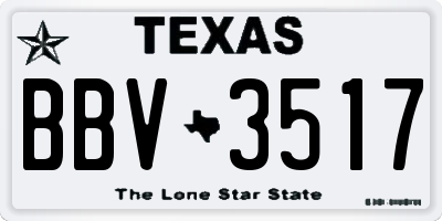 TX license plate BBV3517