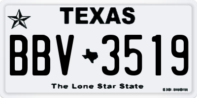 TX license plate BBV3519