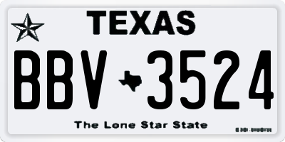 TX license plate BBV3524