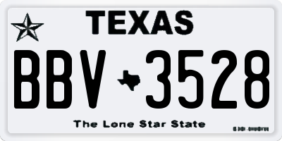 TX license plate BBV3528