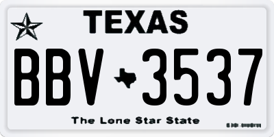TX license plate BBV3537