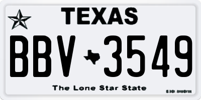 TX license plate BBV3549