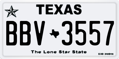 TX license plate BBV3557
