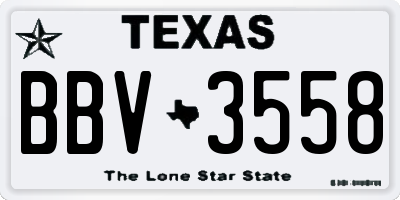 TX license plate BBV3558