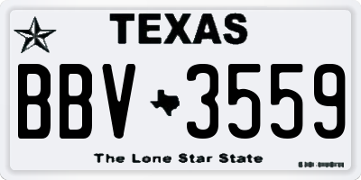 TX license plate BBV3559