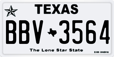 TX license plate BBV3564