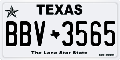 TX license plate BBV3565