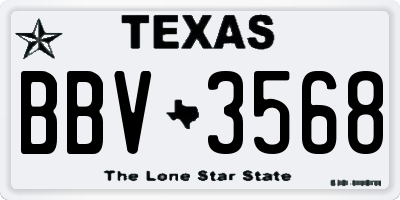 TX license plate BBV3568