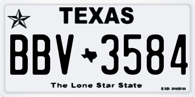 TX license plate BBV3584