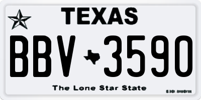 TX license plate BBV3590