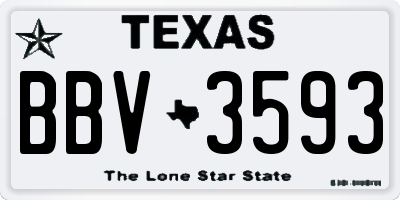 TX license plate BBV3593