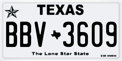 TX license plate BBV3609