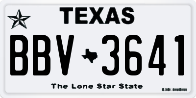 TX license plate BBV3641