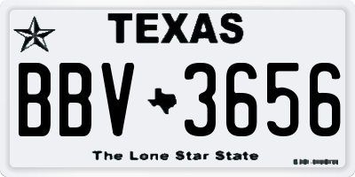 TX license plate BBV3656