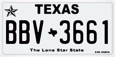 TX license plate BBV3661