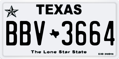 TX license plate BBV3664