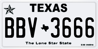 TX license plate BBV3666