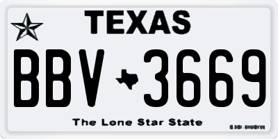 TX license plate BBV3669